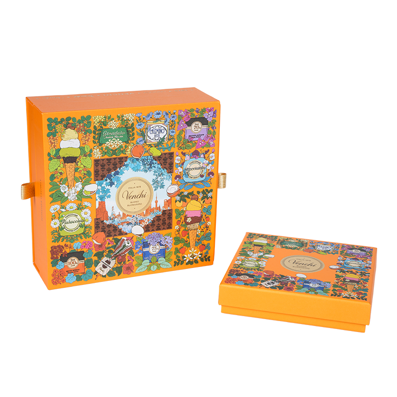 กล่องบรรจุภัณฑ์ช็อคโกแลตสองประตูแข็ง