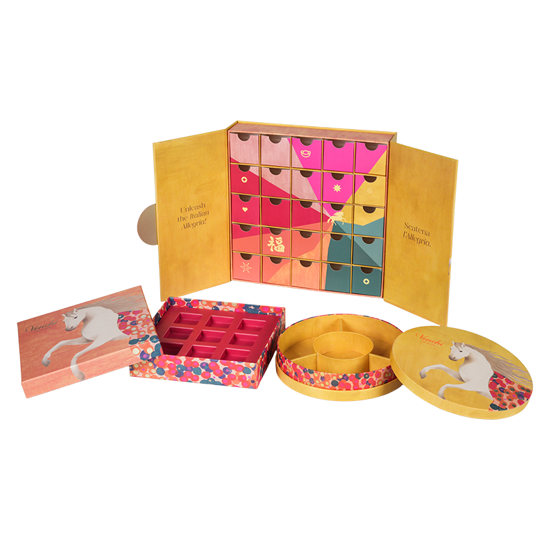 กล่องบรรจุภัณฑ์ช็อคโกแลตสองประตูแข็ง