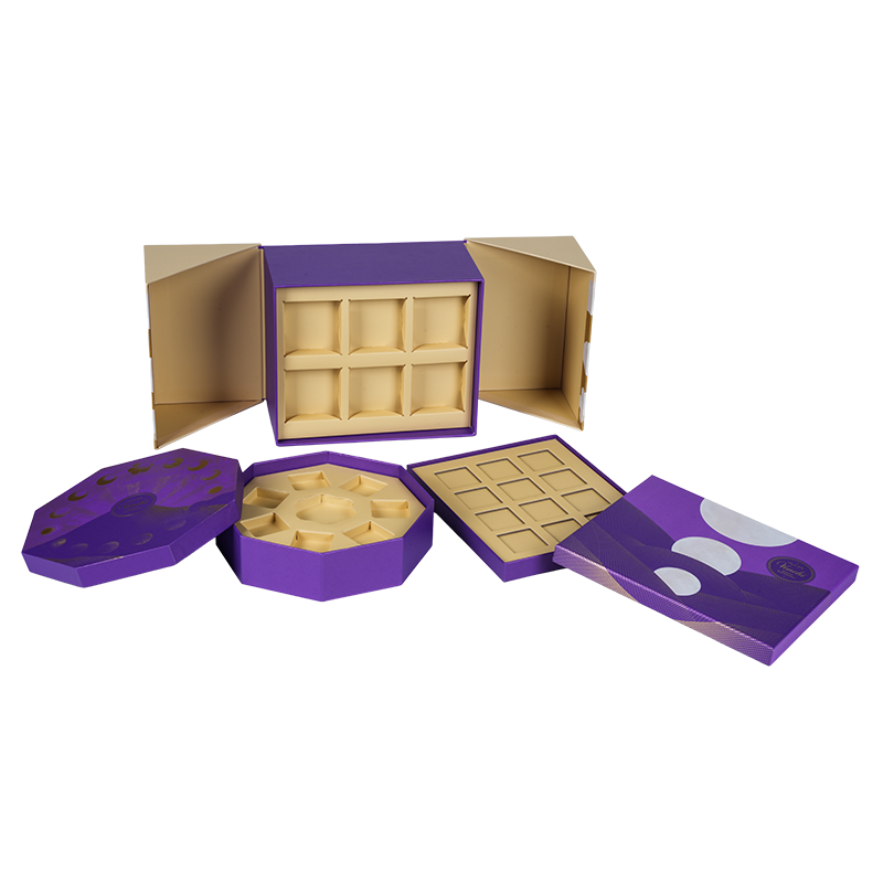 กล่องบรรจุภัณฑ์ช็อคโกแลตสองประตูแข็ง