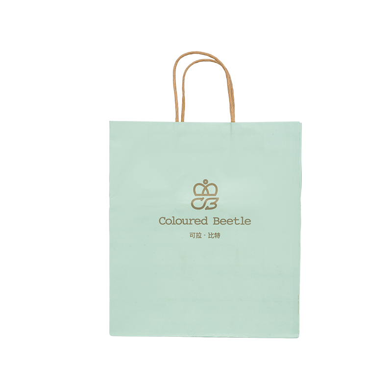 บรรจุภัณฑ์เสื้อผ้าแนวนอนมือถือถุงกระดาษแข็งสีขาวหนา